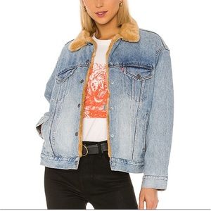 Levi's Jackets & Coats Levis Oversized Faux Fur Lined Denim Jacket